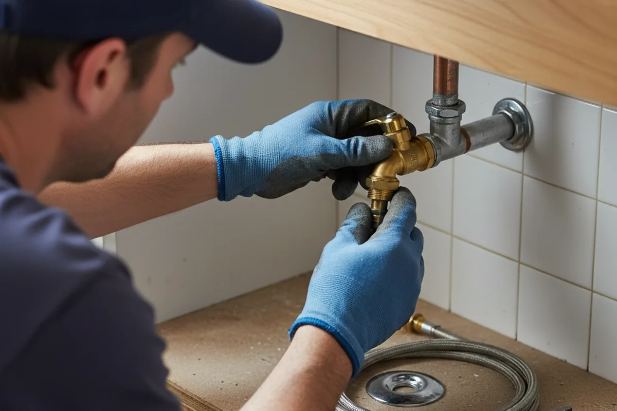 Shutoff valve and fitting work during Faucet and Fixture Repair in East New Market